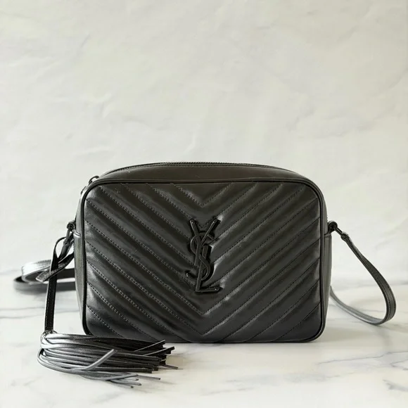 Yves Saint Laurent Lou Mattelassé Medium Camera Bag w/ Tassels - Picture 1 of 9